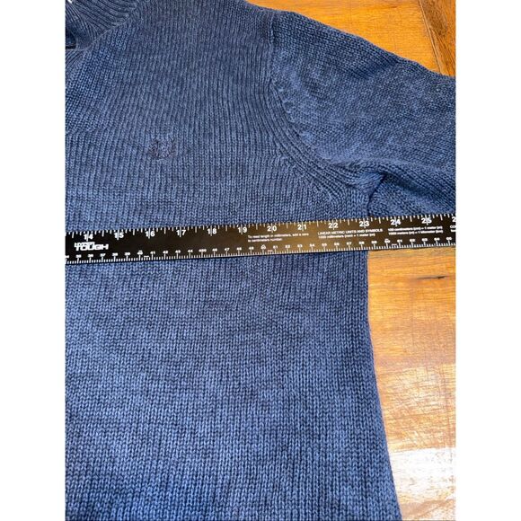 Chaps Elbow Patch Pullover 1/4 Button Knit Sweater - Picture 5 of 7